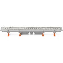 Podlahový linear. žľab 950 mm, spodný D40, medium lesk, nerez rámček CH 950/S40 MN