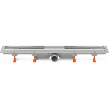 Podlahový linear. žľab 950 mm, bočné D50, bez mriežky, nerez rámček CH 950/50 N