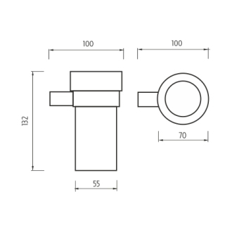 Nimco Bormo BR 11058W-26 Držiak na kefky chróm