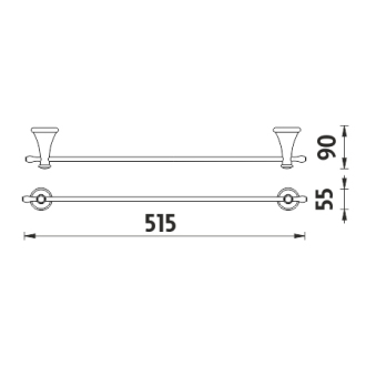 Nimco Lada LA 19046-26 Držiak na uteráky, 52 cm chróm