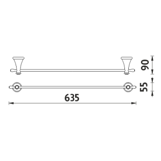 Nimco Lada LA 19061-80 Držiak na uteráky, 64 cm staromeď