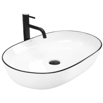 Rea umývadlo na dosku Cleo - white black edge REA-U6210