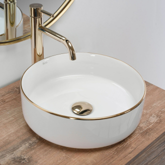 Rea umývadlo na dosku Sami - gold edge REA-U6758