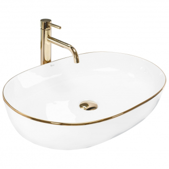 Rea umývadlo na dosku Cleo - white gold edge REA-U6211