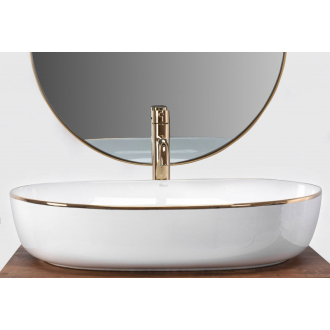 Rea umývadlo na dosku Cleo - white gold edge REA-U6211