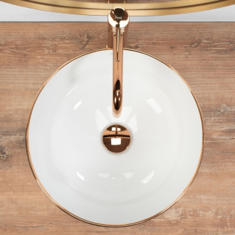 Rea umývadlo na dosku Stella - rose gold edge REA-U7444