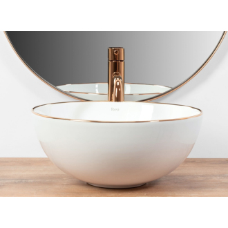 Rea umývadlo na dosku Stella - rose gold edge REA-U7444