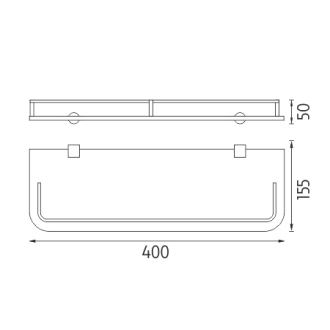 Nimco Bormo BR 11091AX-40-26 Polica s ohrádkou, 40 cm chróm