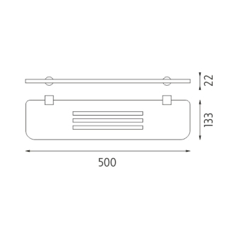 Nimco Bormo BR X350-26 Polica, 50 cm chróm