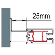 SANSWISS TOP-LINE S Stohovací profil na rozšírenie dverí k stene o 25mm aluchróm ACT1.50.1998