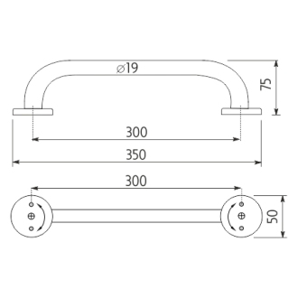 Nimco Madlo BM 3035-18 Madlo 300x19 mm leštená nerez oceľ