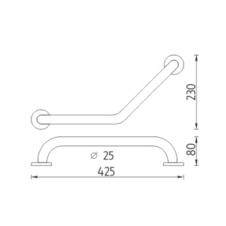Nimco Madlo BM 7035L-18 Madlo lomené 425x25 mm leštená nerez oceľ