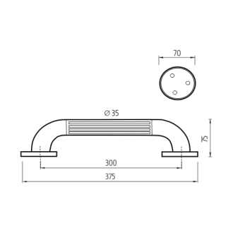 Nimco Madlo BM 1035-05 Madlo plastové 300x35 mm biela