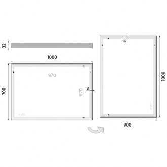 Nimco Séria 13000 ZP 13004 LED zrkadlo 1000x700 rám hliníkový