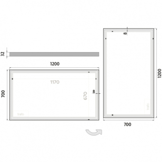 Nimco Séria 13000 ZP 13006 LED zrkadlo 1200x700 rám hliníkový