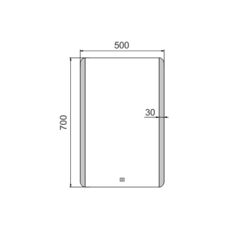Nimco Séria 17000 ZP 17001 LED zrkadlo 500x700 rám hliníkový