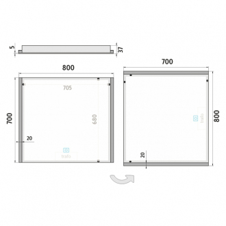 Nimco Séria 11000 ZP 11003V LED zrkadlo 800x700 s dotykovým senzorom rám hliníkový