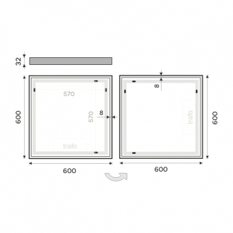 Nimco LED zrkadlo 600x600 ZP 13066