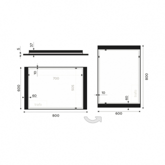 Nimco čierne LED zrkadlo 800x600 ZPC 41003-90