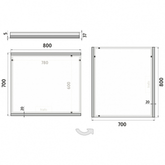 NIMCO LED zrkadlo 800x700 ZP 12003