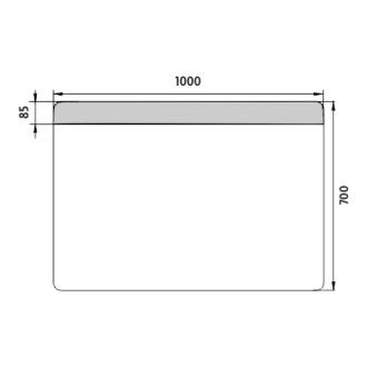 Nimco Séria 23000 ZP 23004 LED zrkadlo 1000x700 rám hliníkový
