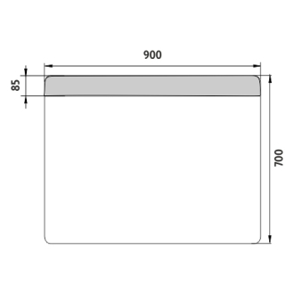 Nimco Séria 23000 ZP 23019 LED zrkadlo 900x700 rám hliníkový