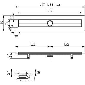 TECEdrainline, rovný žliabok 80cm 600800