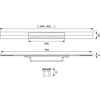 TECEdrainprofile sprch.profil 100cm lesk 671010