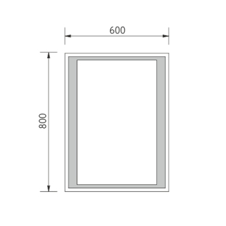 Nimco Séria 4000 ZP 4001 LED zrkadlo 800x600 rám hliníkový