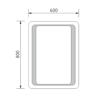 Nimco Séria 5000 ZP 5001 LED zrkadlo 800x600 rám hliníkový