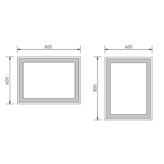 Nimco Séria 6000 ZP 6001 LED zrkadlo 600x800 rám hliníkový