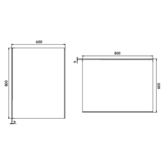Nimco Séria 9000 ZP 9002 LED zrkadlo 600x800 rám hliníkový