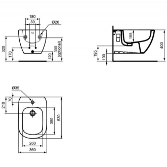 Ideal Standard TESI T457001 závesný bidet