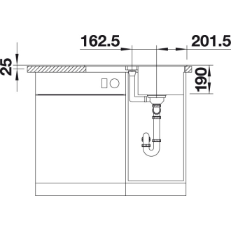 Blanco LEXA 40 S 524882 drez s odkvapom, obojstranný aluminium drez vstavaný