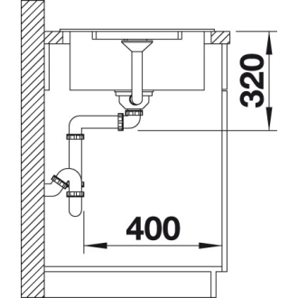 Blanco LEXA 40 S 524882 drez s odkvapom, obojstranný aluminium drez vstavaný
