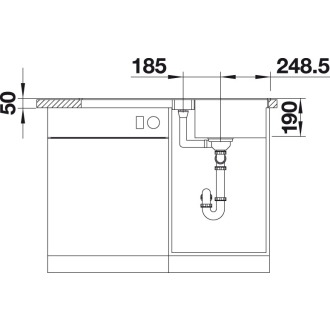 Blanco LEXA 5 S 524922 drez s odkvapom, obojstranný aluminium drez vstavaný