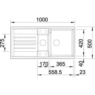 Blanco LEXA 6 S 524932 drez s odkvapom, obojstranný aluminium drez vstavaný
