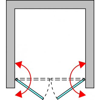SANSWISS DIVERA Dvojkrídlové dvere aluchróm Screen D22T21005087