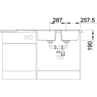 Blanco LEXA 8 S 524982 dvojdrez s odkvapom, obojstranný aluminium drez vstavaný
