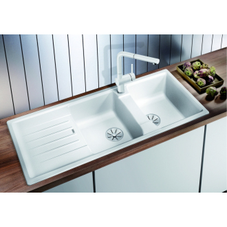 Blanco LEXA 8 S 524984 dvojdrez s odkvapom, obojstranný biela drez vstavaný