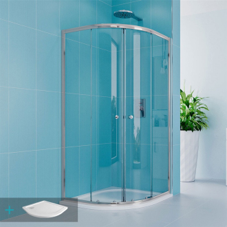 Mereo Sprchový set: sprchovací kút, 90x90x185 cm, sklo číre, SMC nízka vr. sifónu CK35123ZN