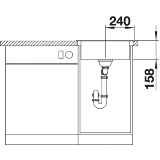 Blanco DANA 45 525322 jednodrez bez odkvapu drez vstavaný