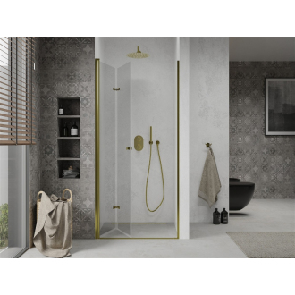 MEXEN LIMA sprchové dvere zalamovacie 100x190 cm 6mm, zlatá-číre 856-100-000-50-00