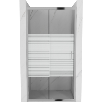 MEXEN APIA sprchové dvere 130x190 cm 5mm, chróm-pásy 845-130-000-01-20