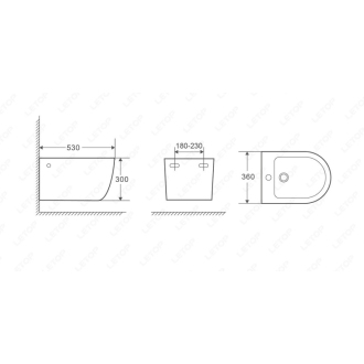 ARCO závesný bidet, oválny OLKLT2141F