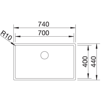 Blanco BLANCO CLARON 700-U DX 523387 jednodrez bez odkvapu nerez Durinox® drez pod dosku