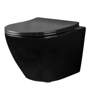 Rea Závesné WC Carlo Mini Rimless Duroplast/Flat/ZM Black REA-C8936