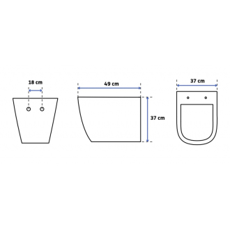 Rea Závesné WC Carlo Mini Rimless Duroplast/Flat/ZM Black REA-C8936
