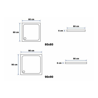 Rea Sprchová vanička 800x800x60 mm Savoy REA-K1906