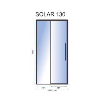 Rea Priehľadné sprchové dvere 1300x1950 Solar Black REA-K6358